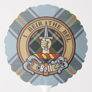 Clan Bell Crest over Tartan Balloon