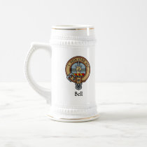 Clan Bell Crest over Tartan Beer Stein
