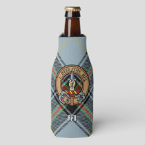 Clan Bell Crest over Tartan Bottle Cooler