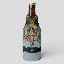 Clan Bell Crest over Tartan Bottle Cooler
