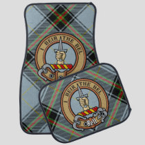 Clan Bell Crest over Tartan Car Floor Mat