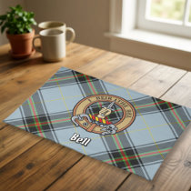 Clan Bell Crest over Tartan Cloth Placemat