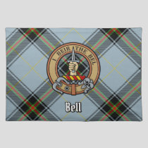 Clan Bell Crest over Tartan Cloth Placemat