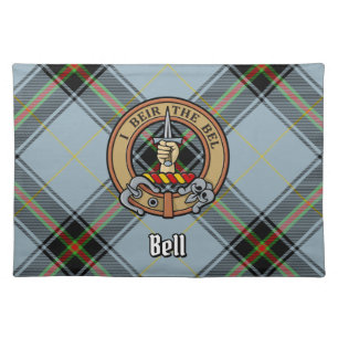 Clan Bell Crest over Tartan Cloth Placemat