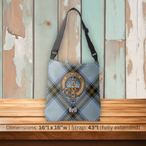 Clan Bell Crest over Tartan Crossbody Bag