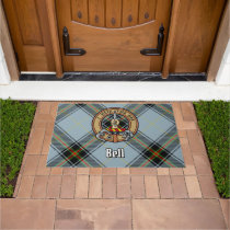 Clan Bell Crest over Tartan Doormat