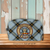 Clan Bell Crest over Tartan Dopp Kit