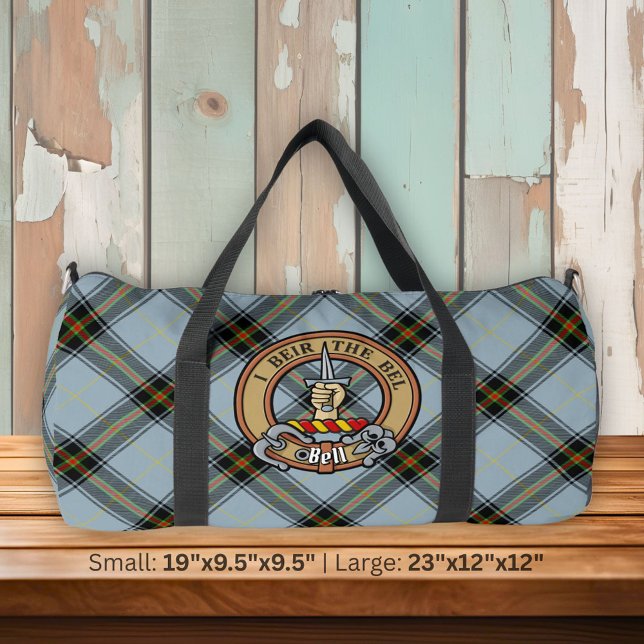 Clan Bell Crest over Tartan Duffle Bag (Creator Uploaded)