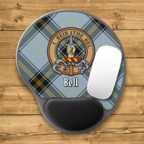 Clan Bell Crest over Tartan Gel Mouse Pad