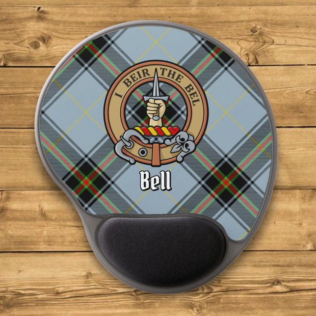 Clan Bell Crest over Tartan Gel Mouse Pad (Creator Uploaded)
