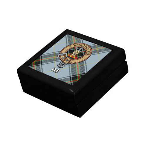 Clan Bell Crest over Tartan Gift Box