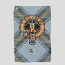 Clan Bell Crest over Tartan Golf Towel