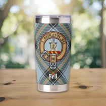 Clan Bell Crest over Tartan Insulated Tumbler