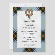 Clan Bell Crest over Tartan Invitation