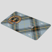 Clan Bell Crest over Tartan License Plate