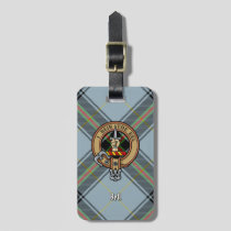 Clan Bell Crest over Tartan Luggage Tag