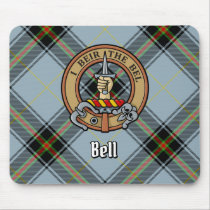 Clan Bell Crest over Tartan Mouse Pad