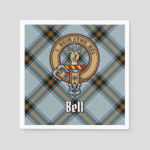 Clan Bell Crest over Tartan Napkins