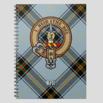 Clan Bell Crest over Tartan Notebook