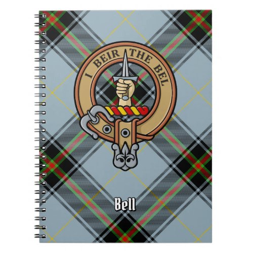 Clan Bell Crest over Tartan Notebook