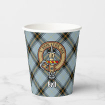 Clan Bell Crest over Tartan Paper Cups