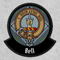 Clan Bell Crest over Tartan Patch