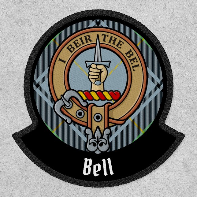 Clan Bell Crest over Tartan Patch (Front)