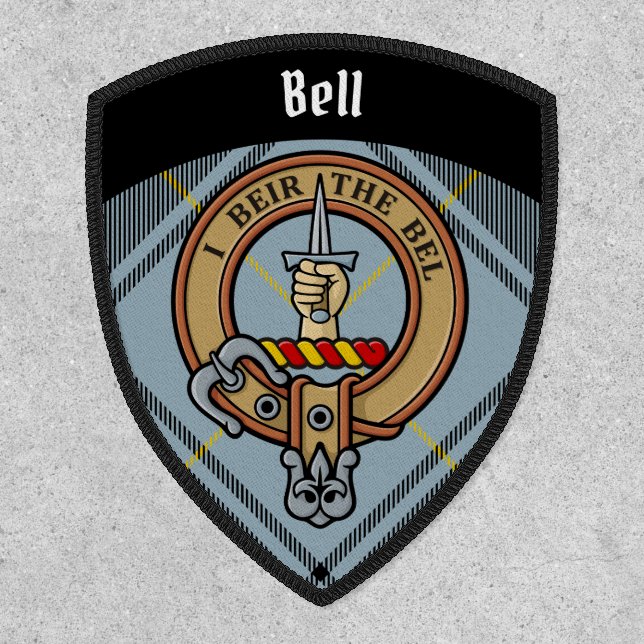 Clan Bell Crest over Tartan Patch (Front)
