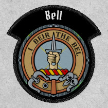 Clan Bell Crest over Tartan Patch