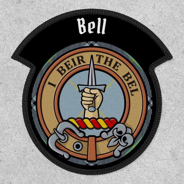 Clan Bell Crest over Tartan Patch (Front)