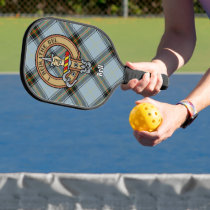 Clan Bell Crest over Tartan Pickleball Paddle