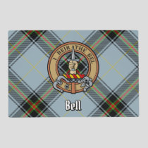 Clan Bell Crest over Tartan Placemat