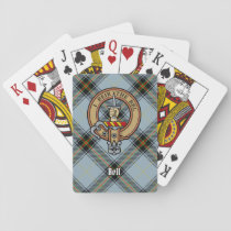 Clan Bell Crest over Tartan Poker Cards