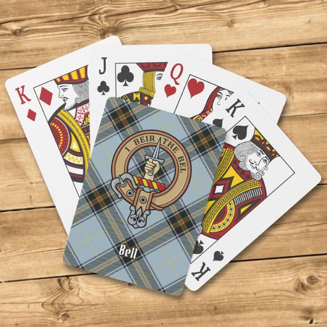 Clan Bell Crest over Tartan Poker Cards (Creator Uploaded)