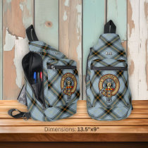Clan Bell Crest over Tartan Sling Bag
