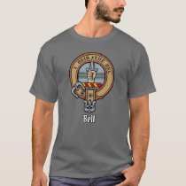 Clan Bell Crest over Tartan T-Shirt