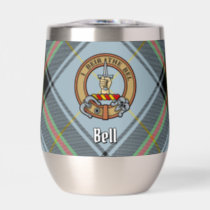 Clan Bell Crest over Tartan Thermal Wine Tumbler