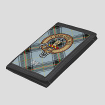 Clan Bell Crest over Tartan Trifold Wallet