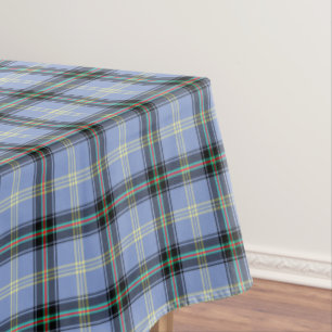 Clan Bell Light Blue and Black Scottish Tartan Tablecloth