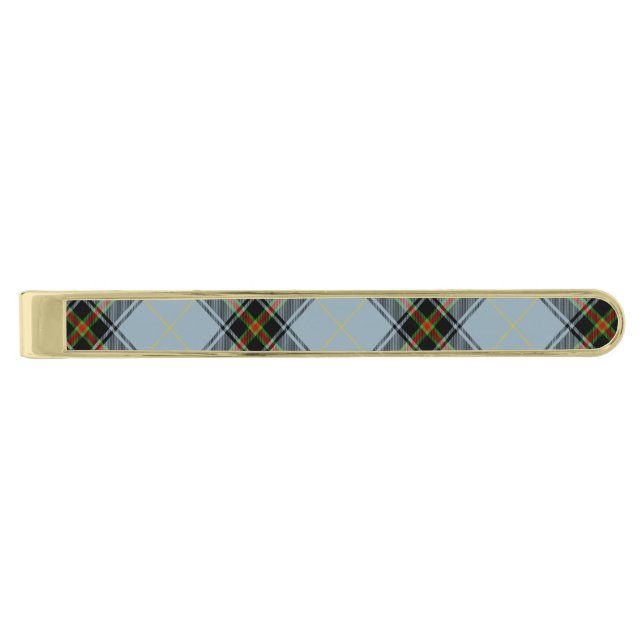 Clan Bell Tartan Gold Finish Tie Bar (Front)