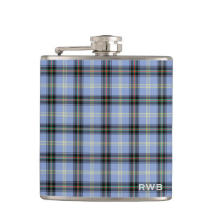Clan Bell Tartan Monogram Flask