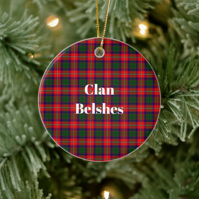 Clan Belshes Tartan Ceramic Ornament (Tree)