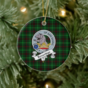 Clan Beveridge Badge Tartan Plaid Ceramic Ornament