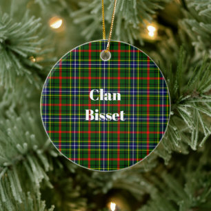 Clan Bisset Pattern Tartan Ceramic Ornament