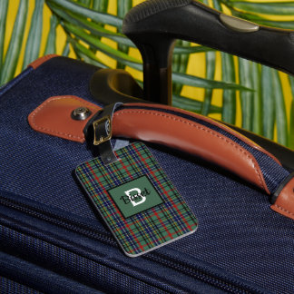 Clan Bisset Plaid Monogrammed  Luggage Tag