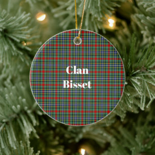 Clan Bisset Tartan Ceramic Ornament