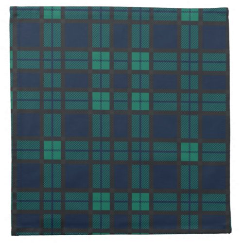 Clan Black Watch Plaid Blue Green Check Tartan Cloth Napkin