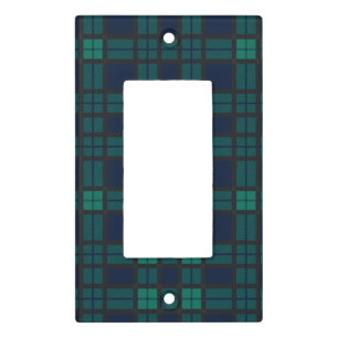 Clan Black Watch Plaid Blue Green Check Tartan Light Switch Cover