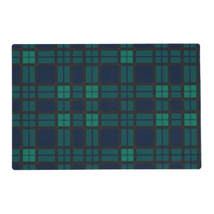 Clan Black Watch Plaid Blue Green Check Tartan Placemat