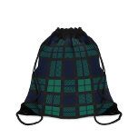 Clan Black Watch Tartan Plaid Blue Green Check Drawstring Bag<br><div class="desc">Clan Black Watch tartan green black blue check drawstring bag. Makes a great gift or just treat yourself. Match it with your favorite or new outfit. You might just have everyone looking on with envy. TIP: Combine this hand towel with our matching tote bag, yoga mat or paper napkins to...</div>